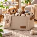 ELZQIRIA™ Atelier Pet Toy Storage Basket – Modern Fabric Organizer Bin with Handles for Dog & Cat Accessories