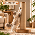 ELZQIRIA™ Luma Vertical Cat Scratching Post, Modern Sisal Cat Scratcher with Sculptural Wood-Look Base and Tall Stretching Surface for Indoor Cats