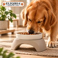 ELZQIRIA™ Arc Ceramic Elevated Pet Bowl – Modern Raised Food & Water Dish with Removable Stand for Cats & Small Dogs