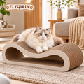 ELZQIRIA™ Curve Cat Scratcher Lounge – Sculptural Corrugated Cardboard Scratching Bed for Indoor Cats