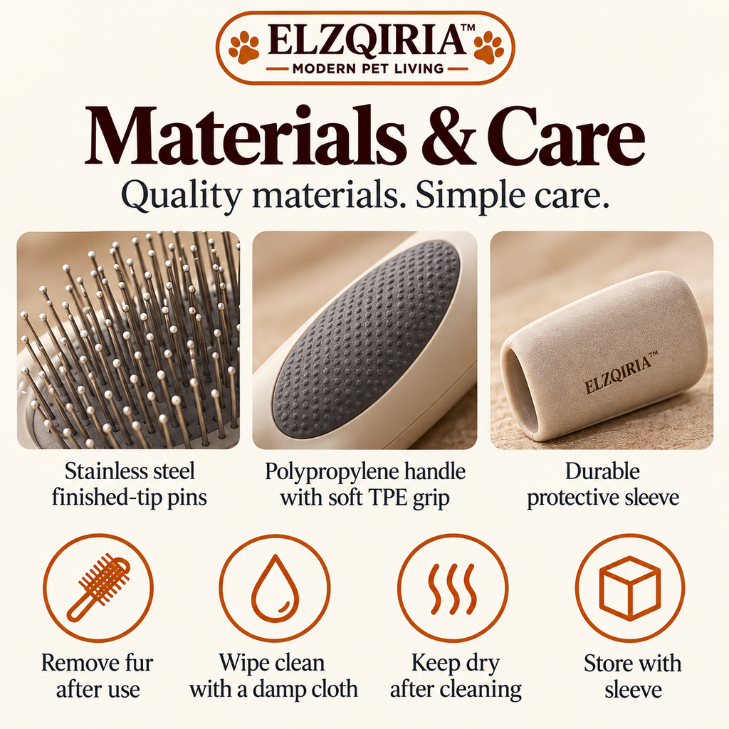 ELZQIRIA™ Contour Pet Grooming Brush – Ergonomic Slicker Brush with Soft-Grip Handle for Dogs & Cats