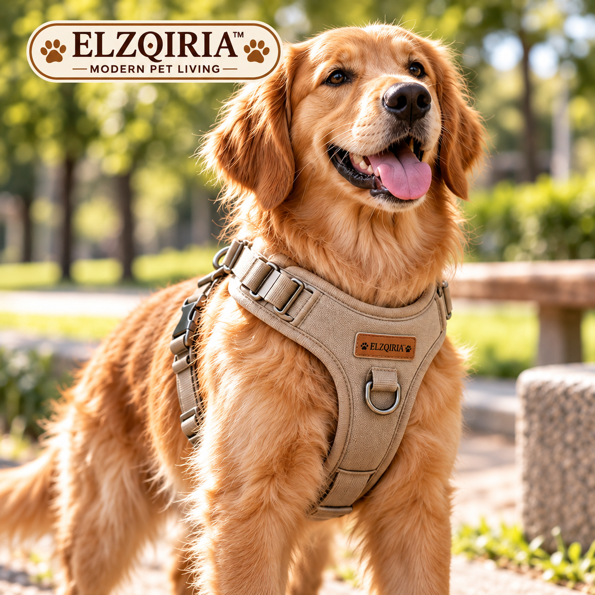 ELZQIRIA™ Form Adjustable Dog Harness – Padded Everyday Walking Vest with Front & Back Leash Attachments