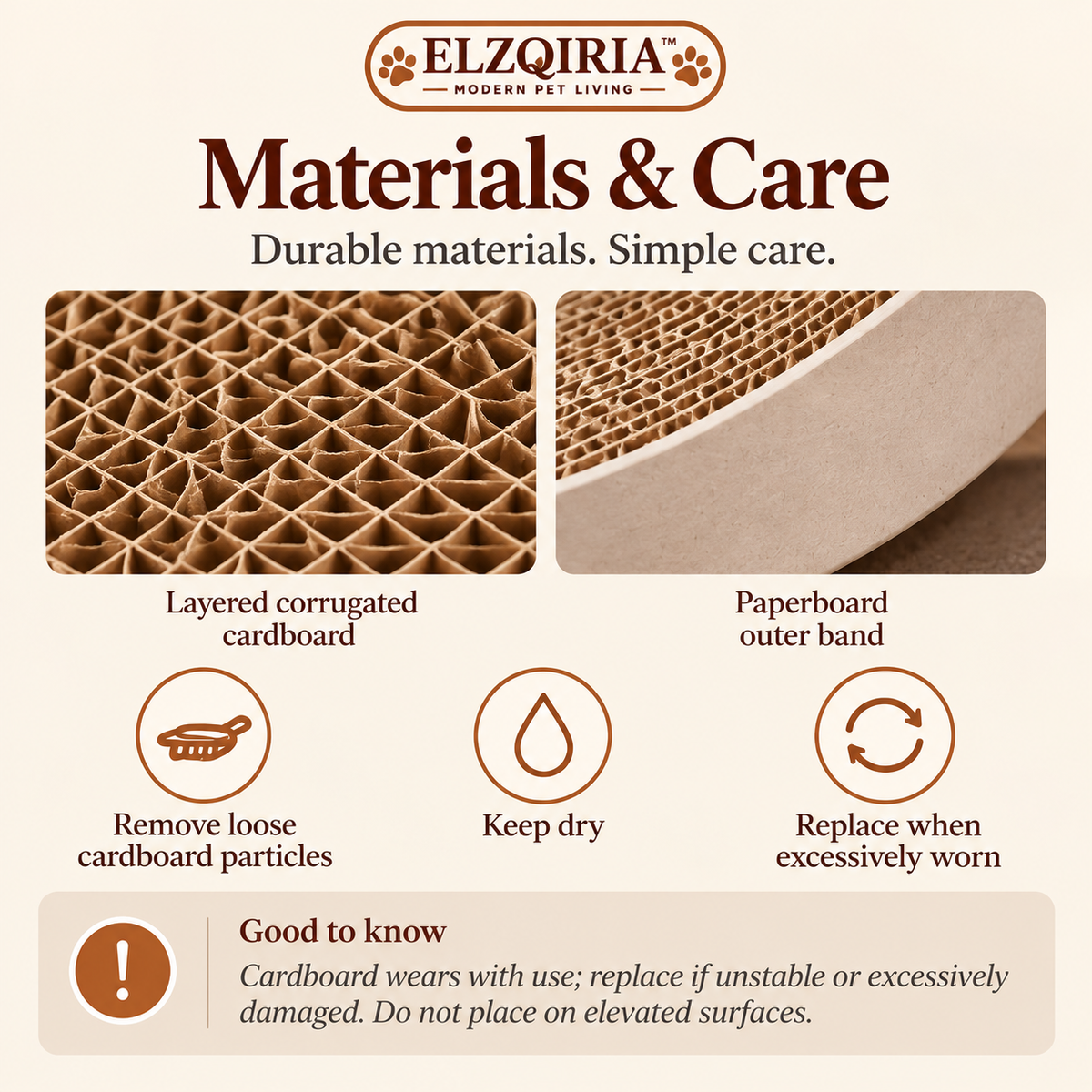 ELZQIRIA™ Curve Cat Scratcher Lounge – Sculptural Corrugated Cardboard Scratching Bed for Indoor Cats